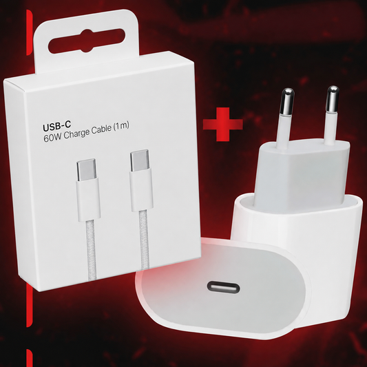 Kabel USB-C–USB-C (1 m) + USB-C Ladegerät (20 W)